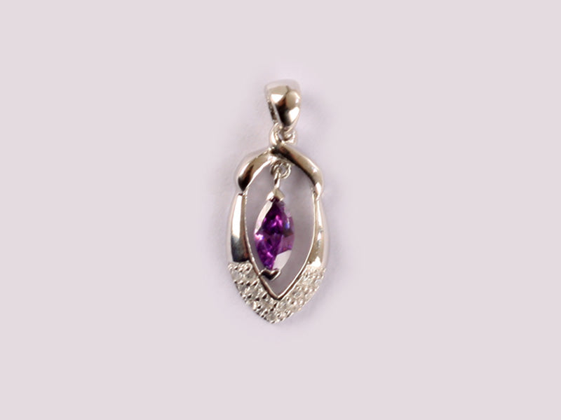 Amethyst Cubic Zirconia Pendant