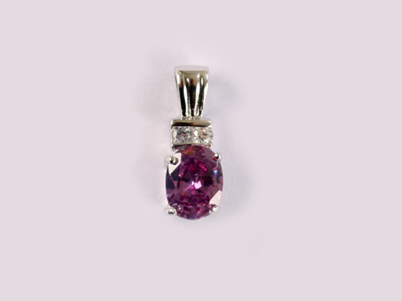 Amethyst Cubic Zirconia Pendant