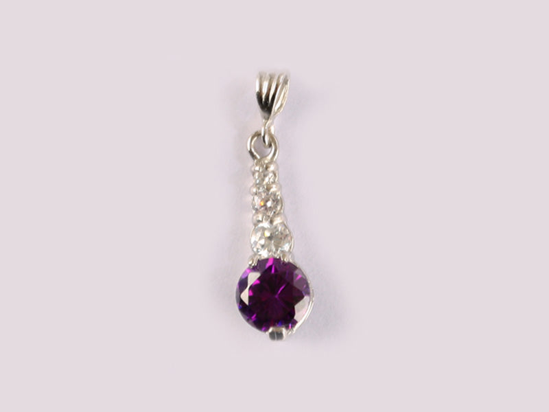 Amethyst Cubic Zirconia Pendant