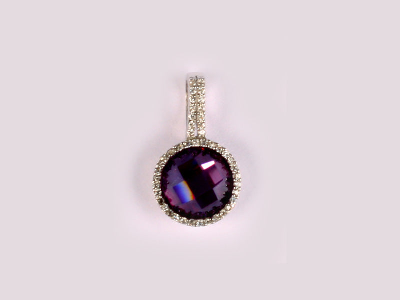 Amethyst Cubic Zirconia Pendant