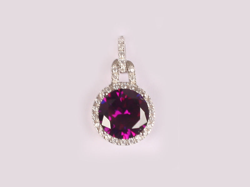 Amethyst Cubic Zirconia Pendant