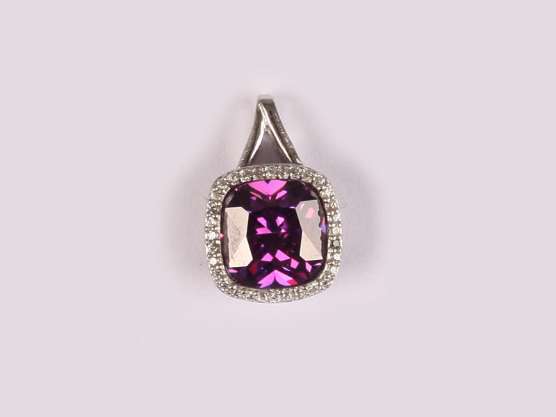 Amethyst Cubic Zirconia Pendant
