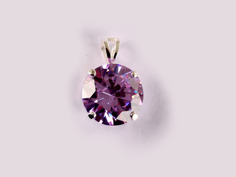 Amethyst Cubic Zirconia Pendant