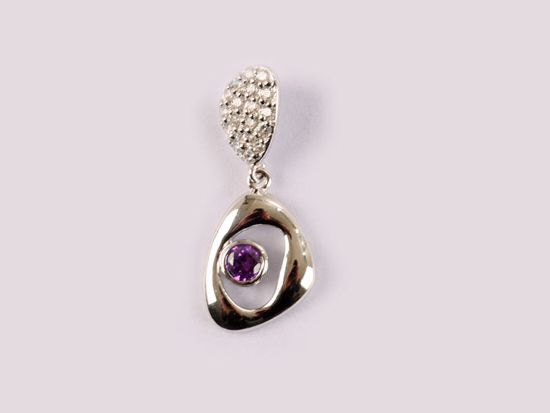 Amethyst Cubic Zirconia Pendant