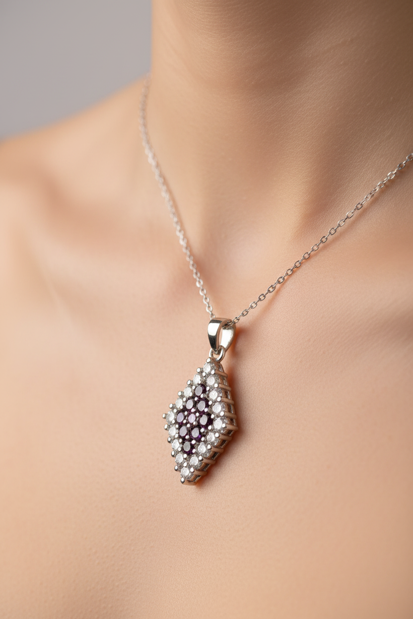 Amethyst Cubic Zirconia Pendant