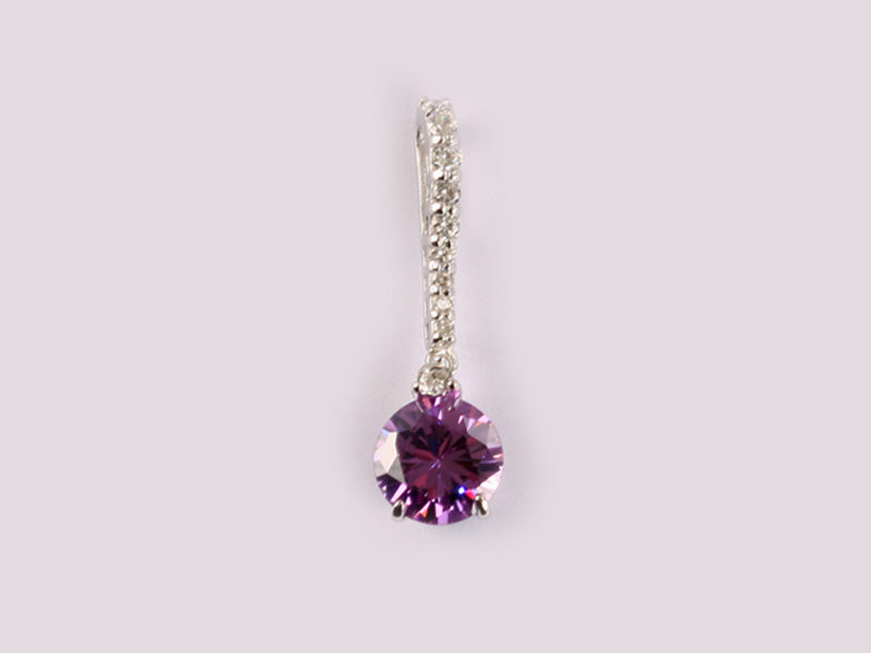 Amethyst Cubic Zirconia Pendant
