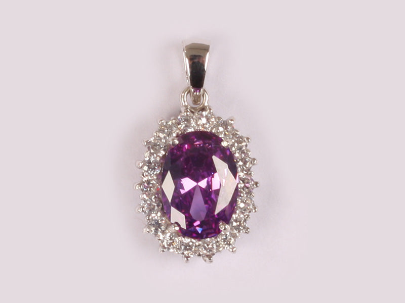 Amethyst Cubic Zirconia Pendant