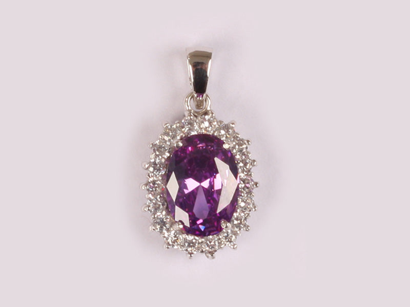 Amethyst Cubic Zirconia Pendant