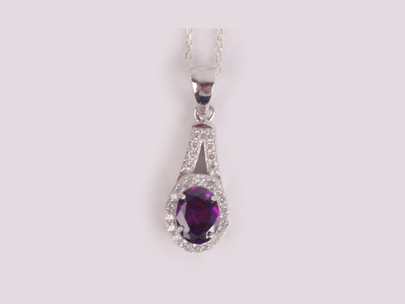 Amethyst Cubic Zirconia Pendant