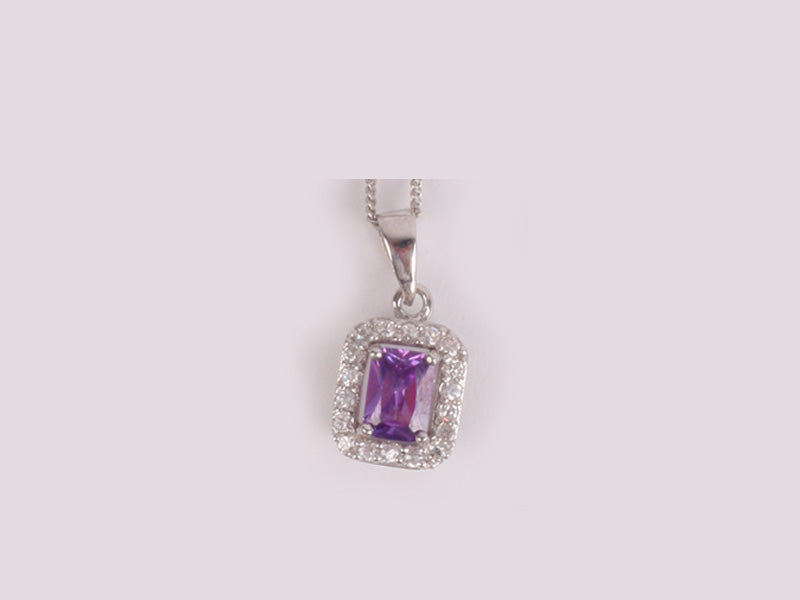 Amethyst Cubic Zirconia Pendant