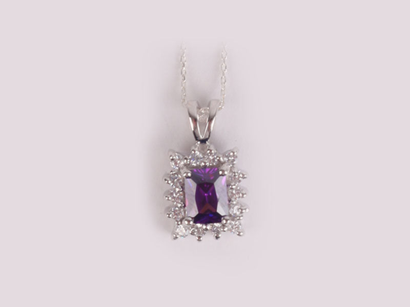 Amethyst Cubic Zirconia Pendant