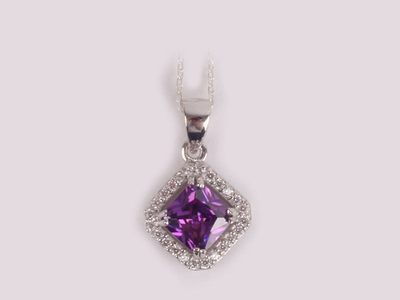 Amethyst Cubic Zirconia Pendant
