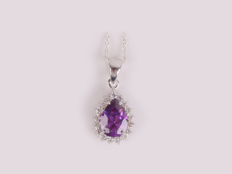 Amethyst Cubic Zirconia Pendant
