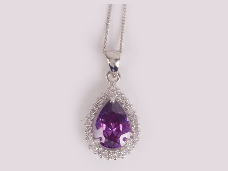 Amethyst Cubic Zirconia Pendant