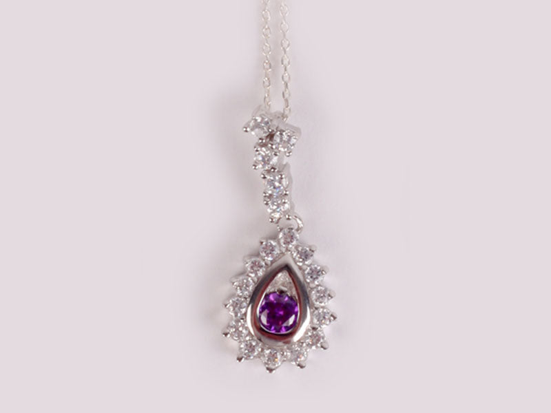 Amethyst Cubic Zirconia Pendant