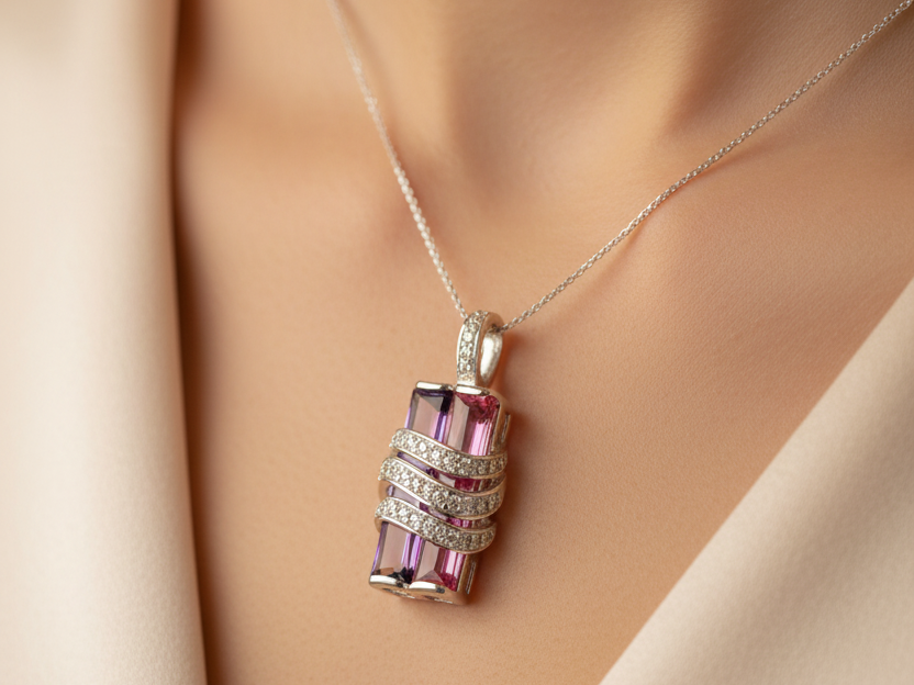 Pink Cubic Zirconia Pendant