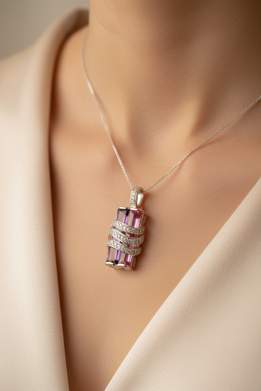 Pink Cubic Zirconia Pendant