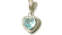 A Aquamarine & White Cubic Zirconia Heart Pendant.