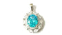 Aquamarine & White Cubic Zirconia Pendant.