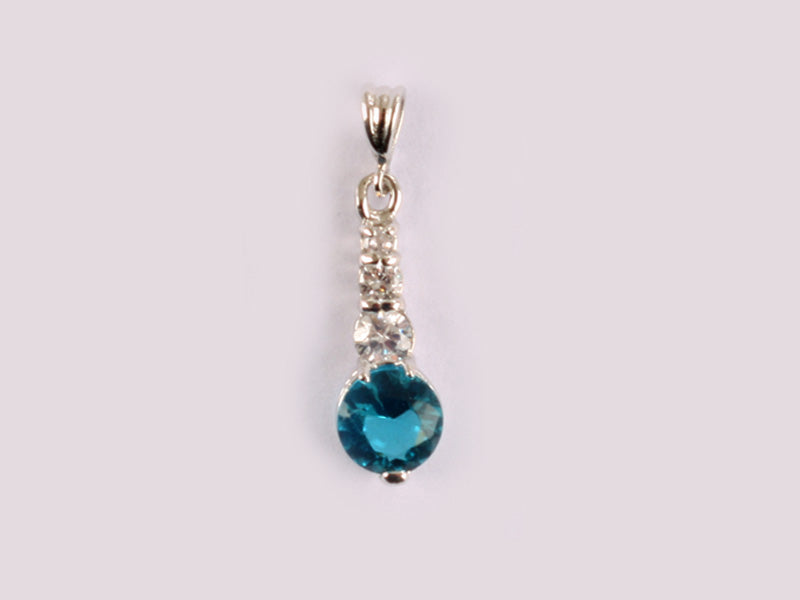 Aquamarine Cubic Zirconia Pendant
