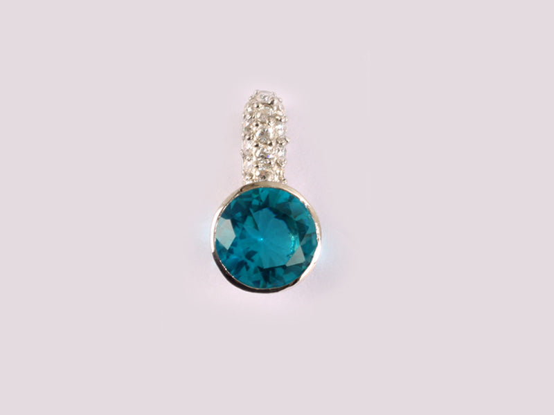 Aquamarine Cubic Zirconia Pendant