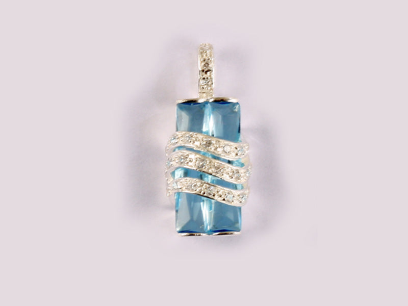 Aquamarine Cubic Zirconia Pendant