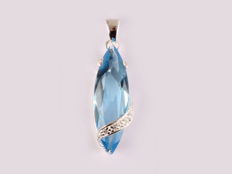 Aquamarine Cubic Zirconia Pendant