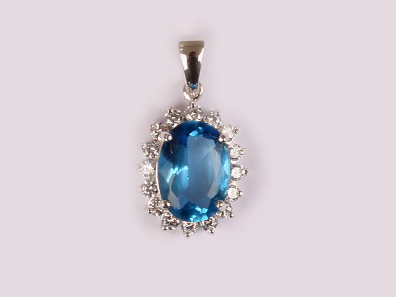 Aquamarine Cubic Zirconia Pendant