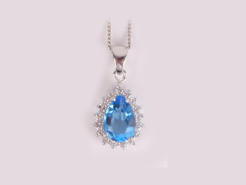 Aquamarine Cubic Zirconia Pendant
