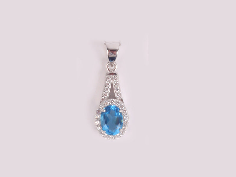 Aquamarine Cubic Zirconia Pendant