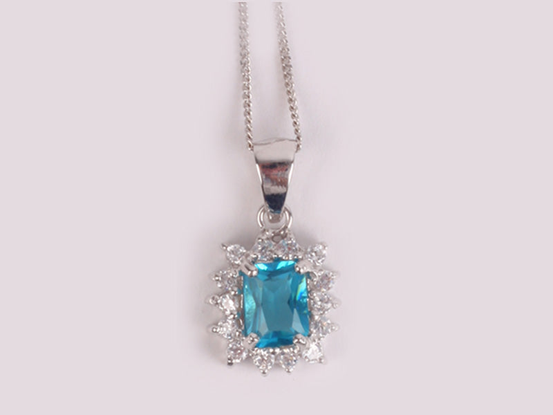 Aquamarine Cubic Zirconia Pendant