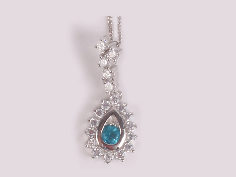 Aquamarine Cubic Zirconia Pendant