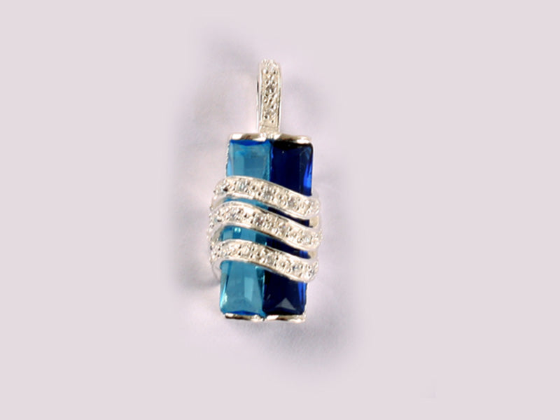 Aquamarine Cubic Zirconia Pendant