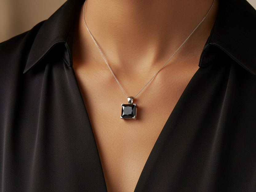 Black Cubic Zirconia Pendant