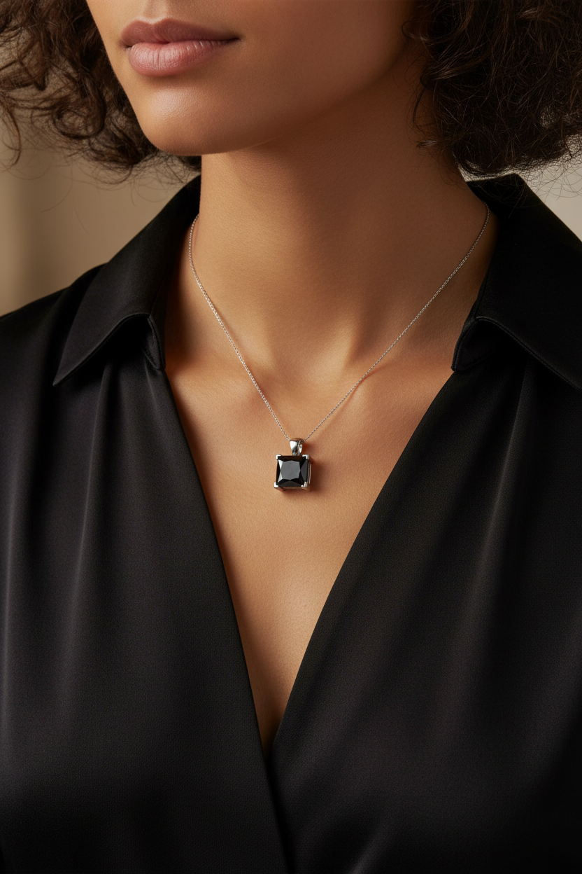 Black Cubic Zirconia Pendant