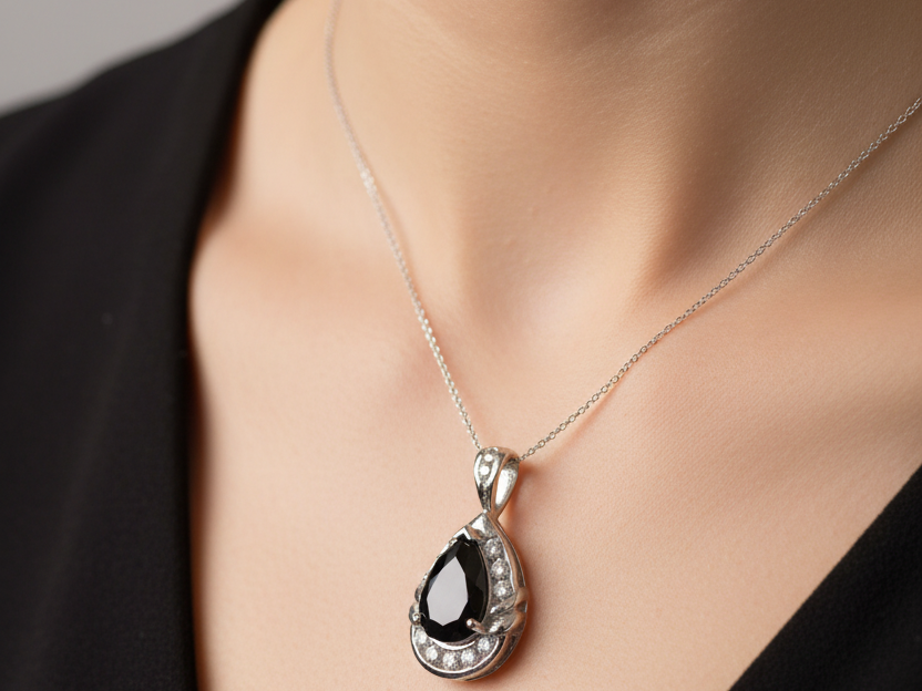 Black Cubic Zirconia Pendant
