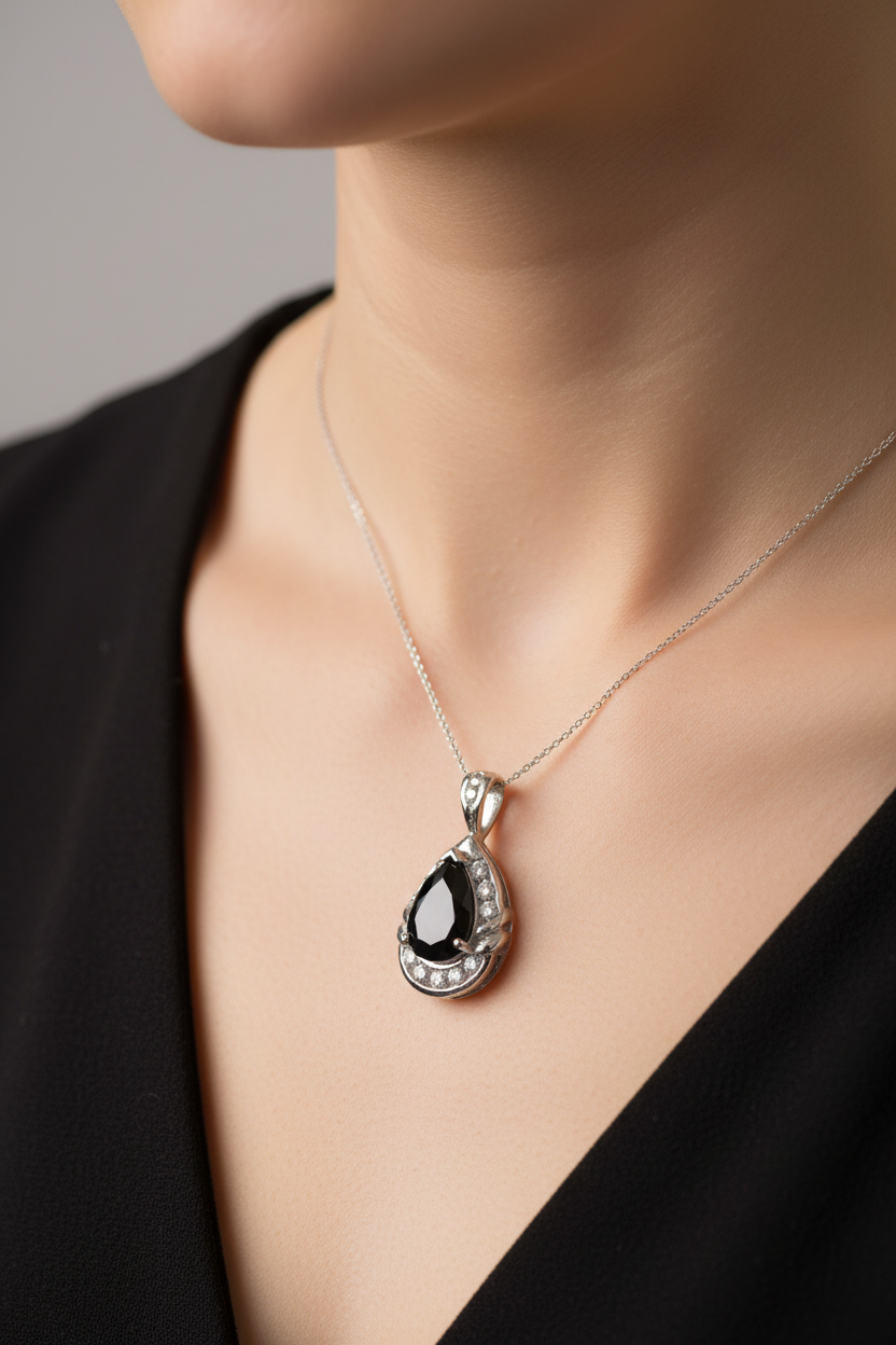 Black Cubic Zirconia Pendant
