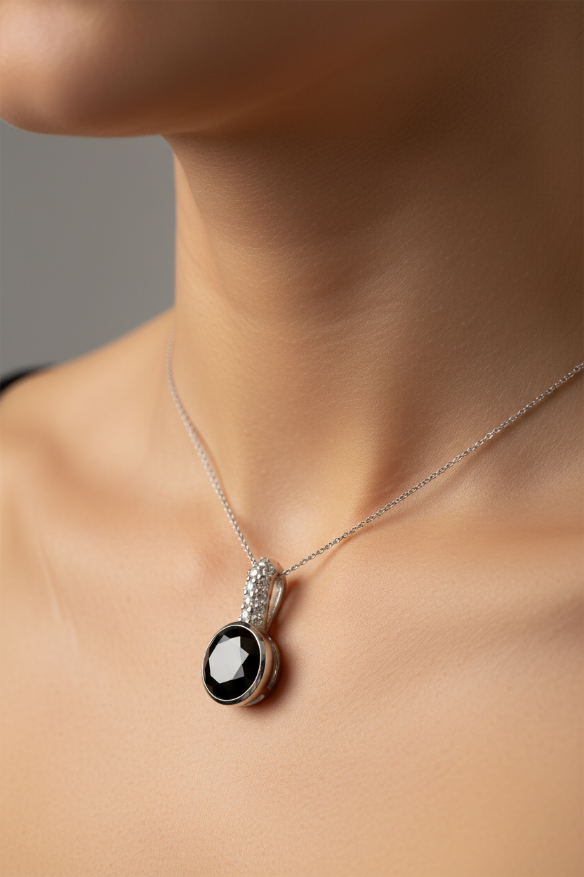 Black Cubic Zirconia Pendant
