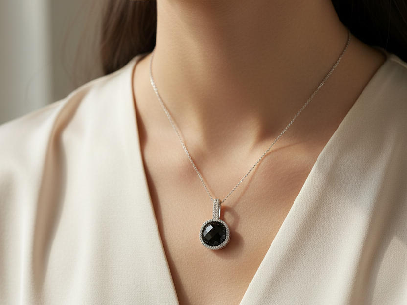 Black Cubic Zirconia Pendant