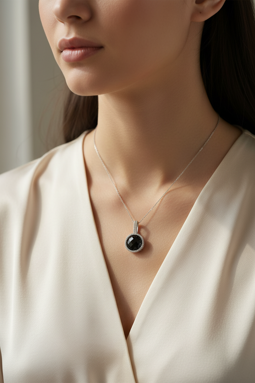 Black Cubic Zirconia Pendant