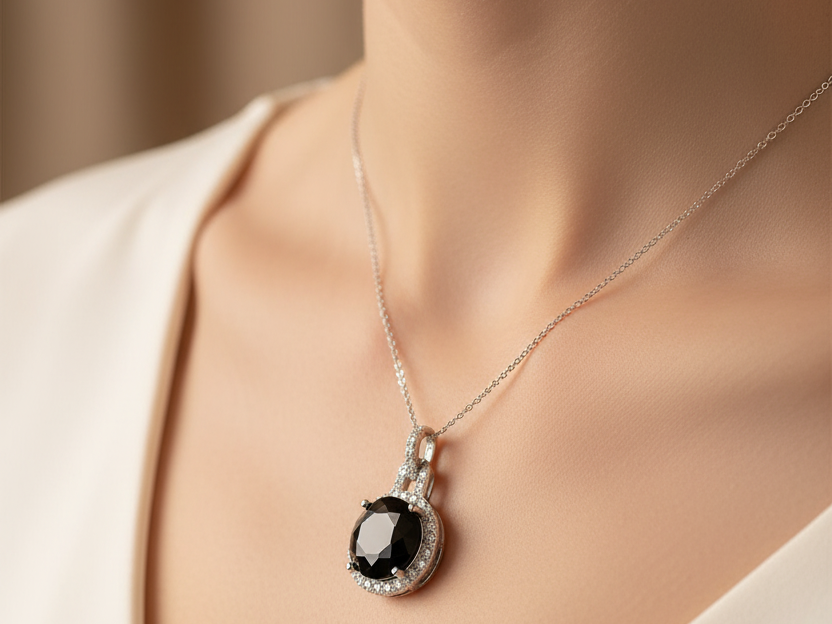 Black Cubic Zirconia Pendant