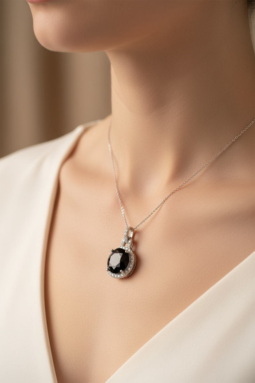 Black Cubic Zirconia Pendant