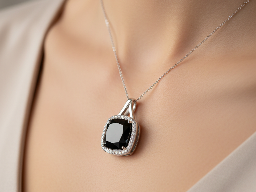 Black Cubic Zirconia Pendant