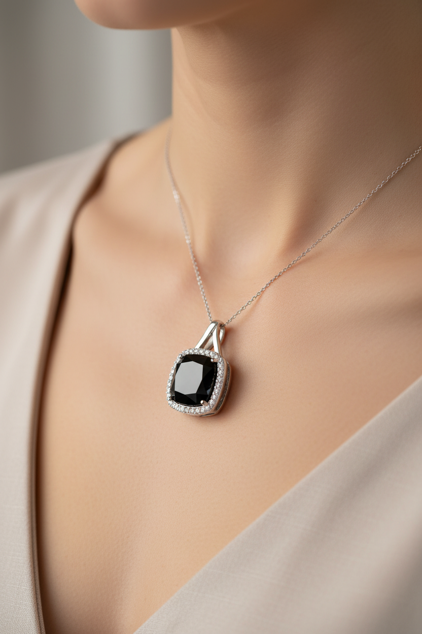 Black Cubic Zirconia Pendant