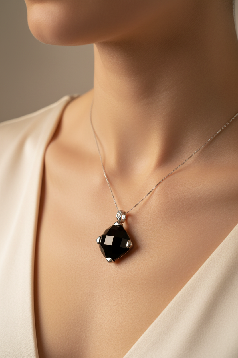 Black Cubic Zirconia Pendant