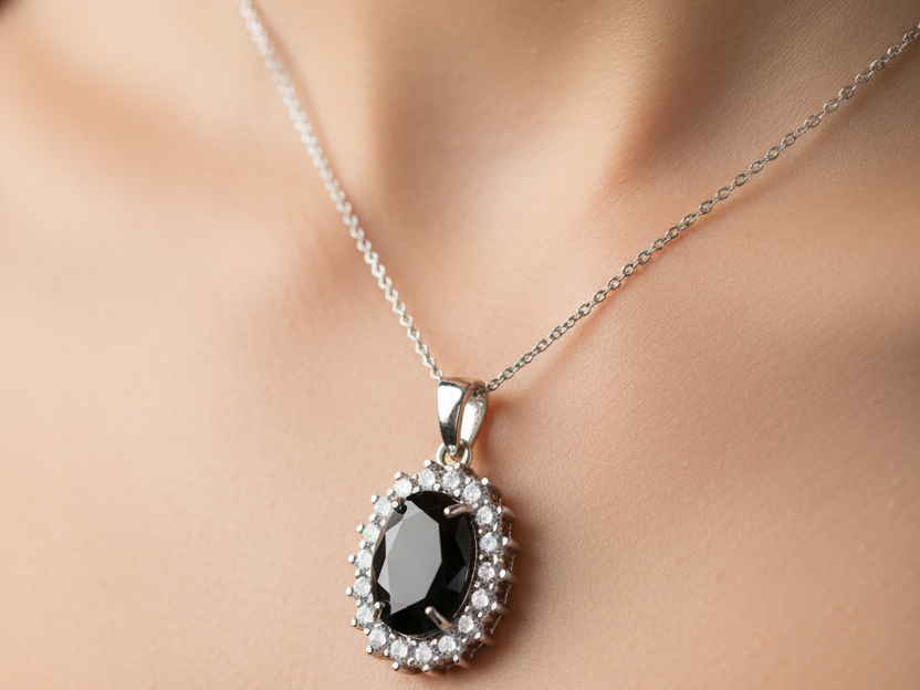 Black Cubic Zirconia Pendant