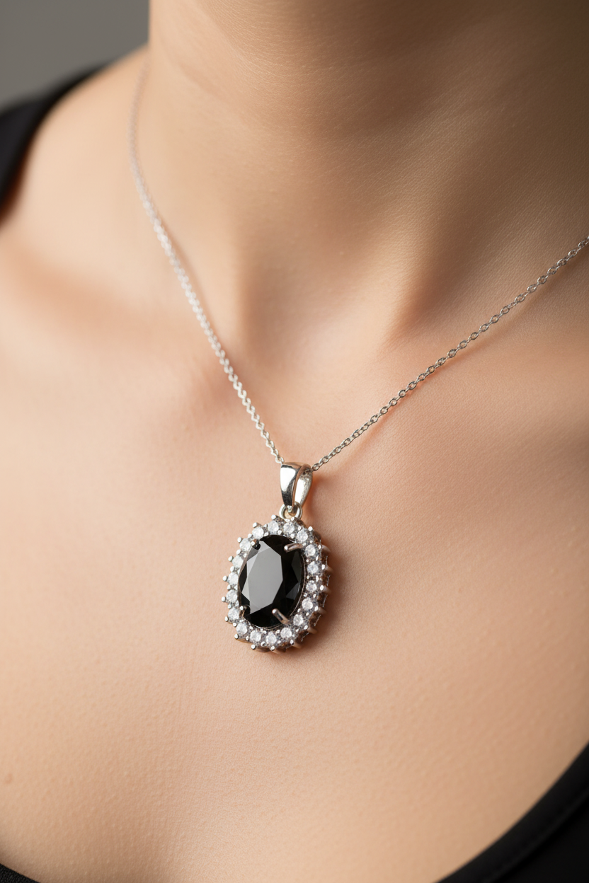 Black Cubic Zirconia Pendant