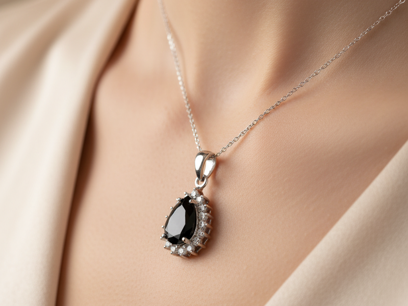 Black Cubic Zirconia Pendant