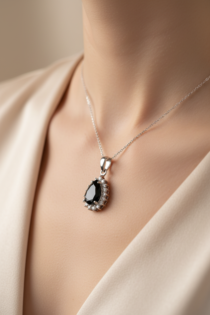Black Cubic Zirconia Pendant