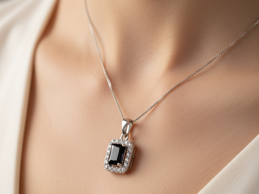 Black Cubic Zirconia Pendant